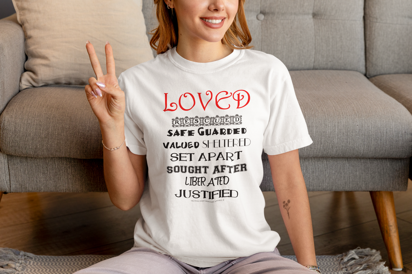 LOVED (Front & Back) | Port & Company T-shirt (All Sales Final)