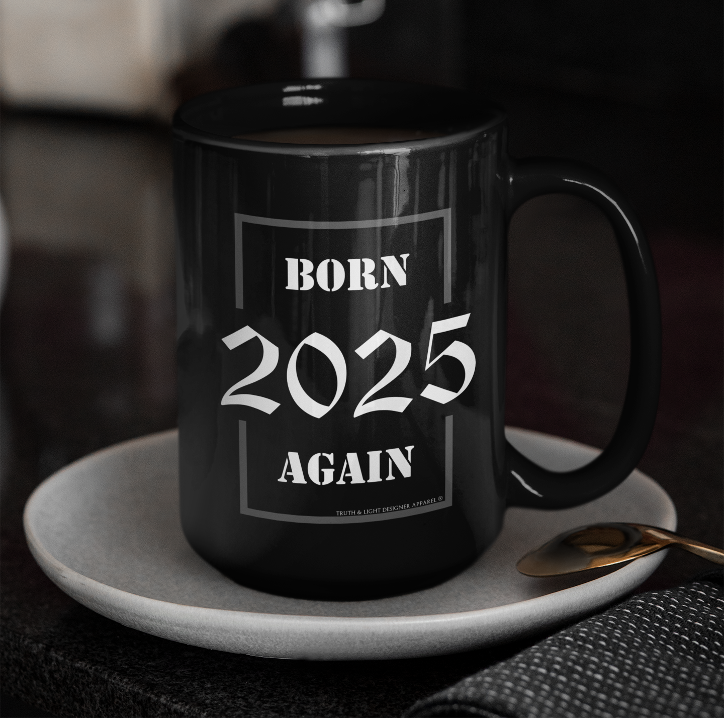 BORN AGAIN "2025" | Double Sided 15oz. Black Mug