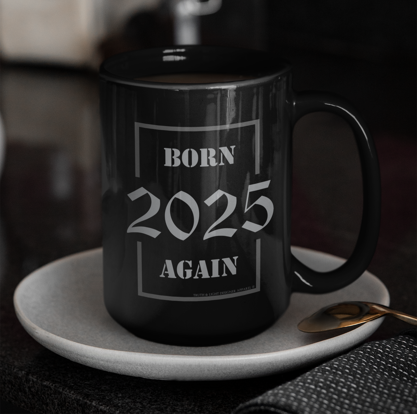 BORN AGAIN "2025" | Double Sided 15oz. Black Mug