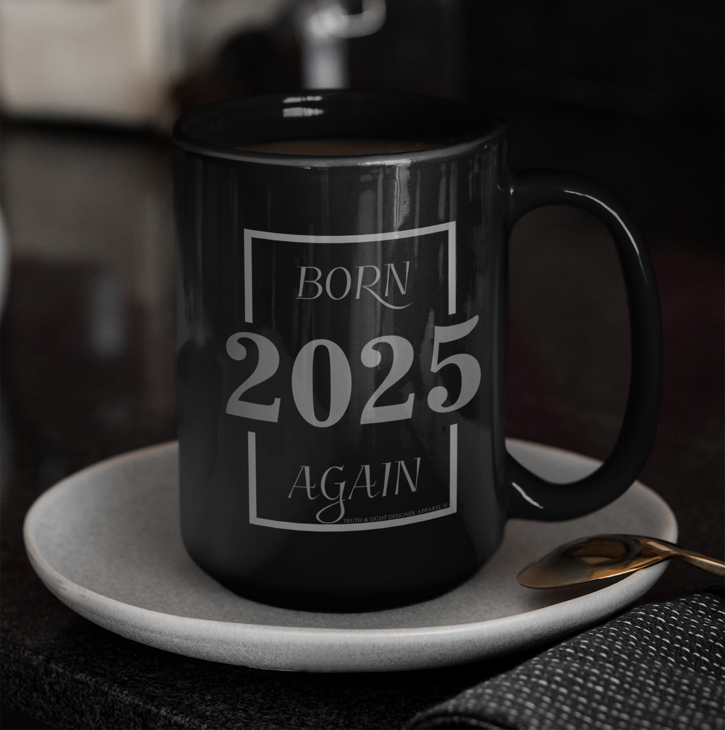 BORN AGAIN "2025" | Double Sided 15oz. Black Mug