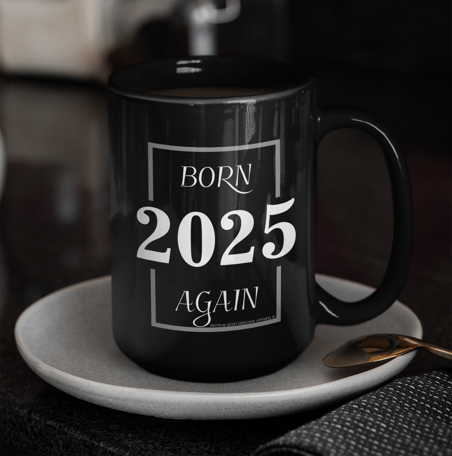 BORN AGAIN "2025" | Double Sided 15oz. Black Mug
