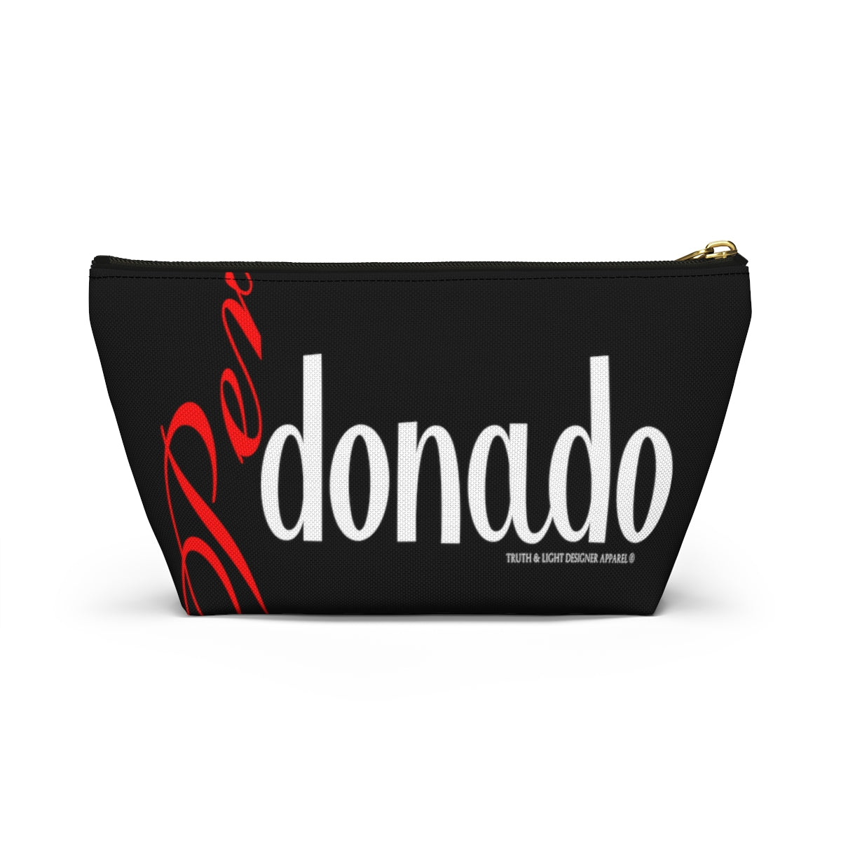 PERDONADO | Bolsa de accesorios de doble cara en inglés y español con fondo en T