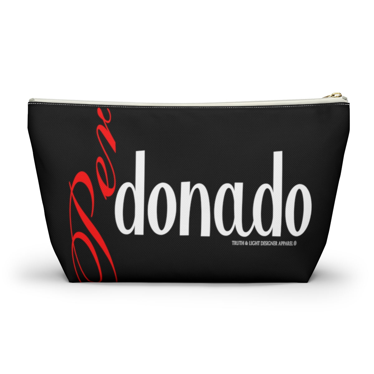 PERDONADO | Bolsa de accesorios de doble cara en inglés y español con fondo en T