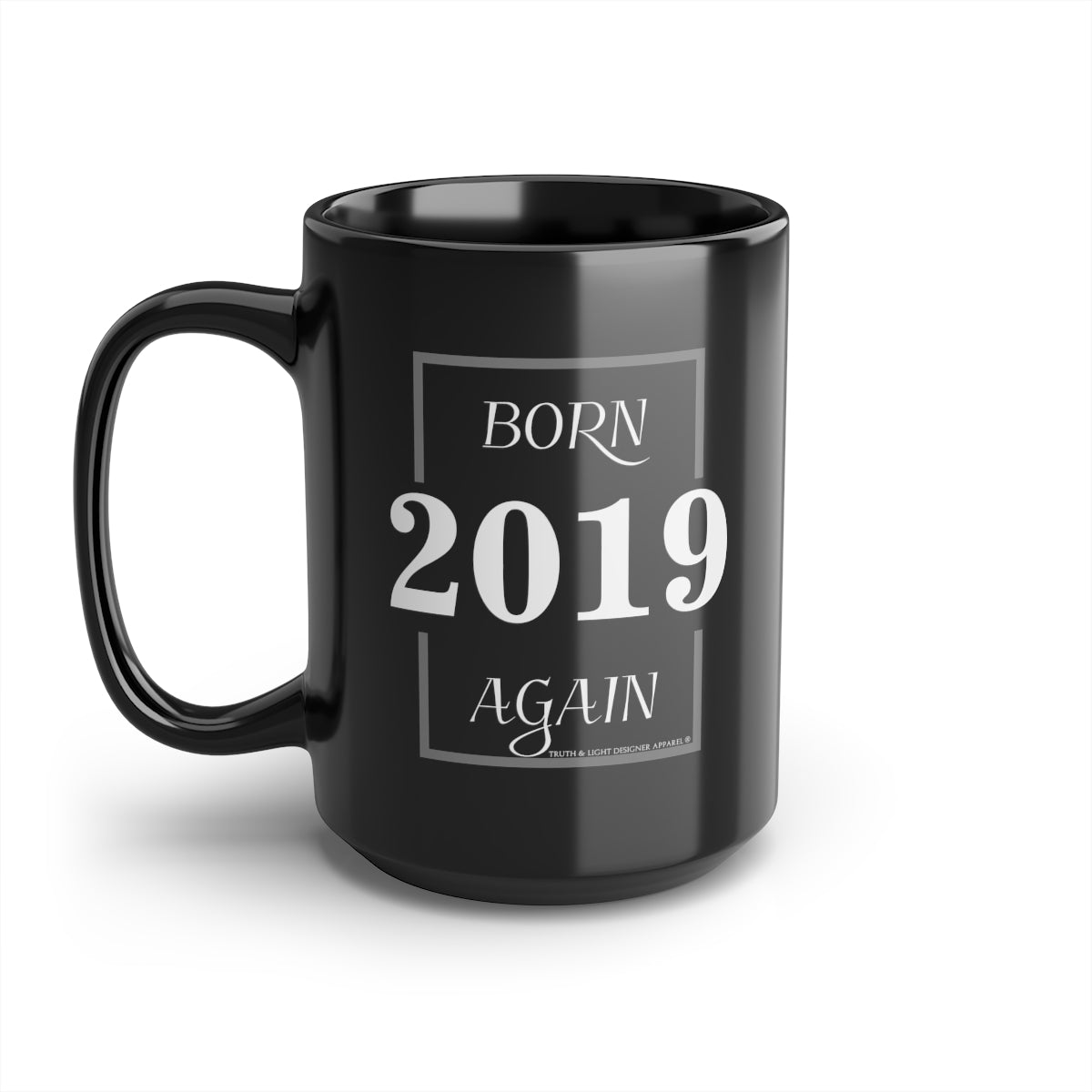 BORN AGAIN | Black Mug, 15oz