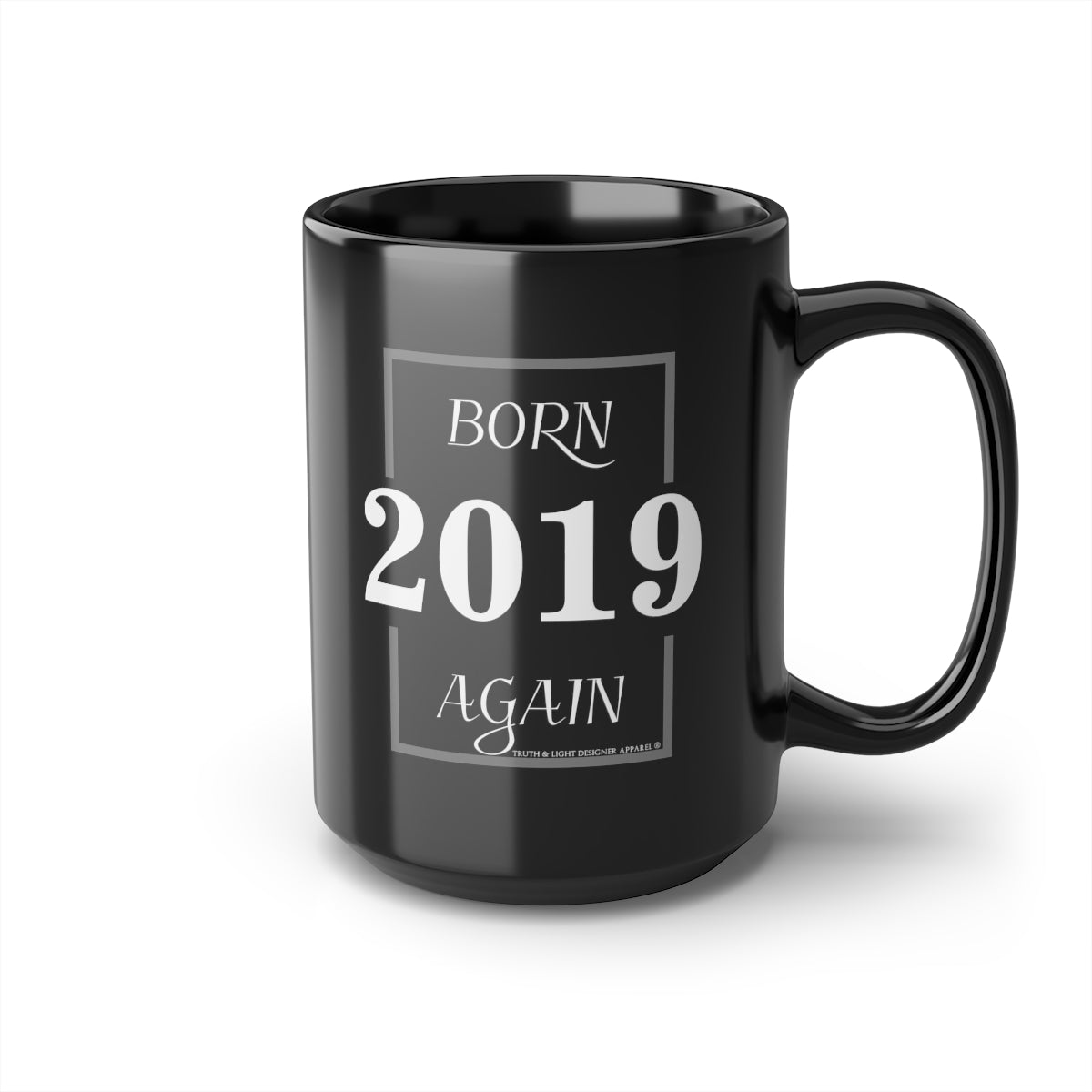 BORN AGAIN | Black Mug, 15oz