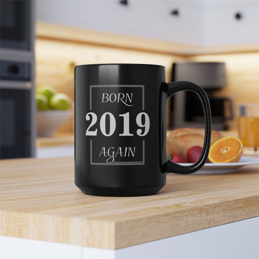 BORN AGAIN | Black Mug, 15oz